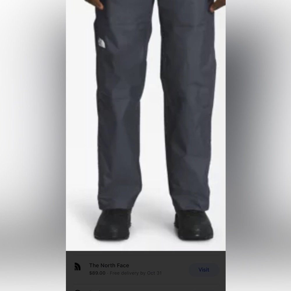 NorthFace Hyvent ,grey Women’s waterproof pants, seams double protection sz,med